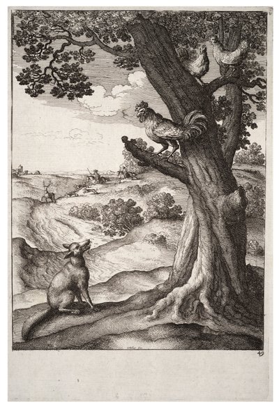 The Fox and the Cock by Wenceslaus Hollar